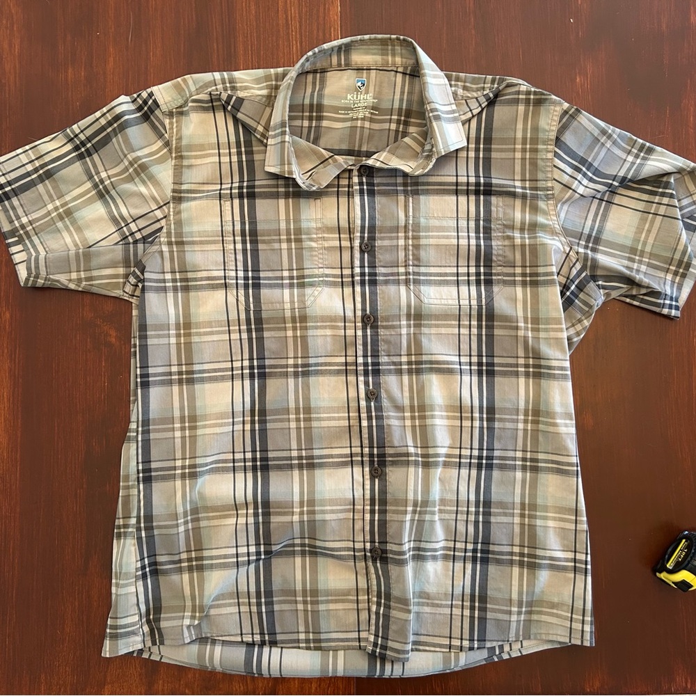 Kuhl Green Plaid Short Sleeve Shirt